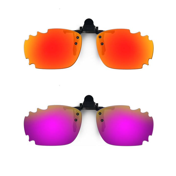HKUCO Sonnenbrille Clip Rot/Lila Polarisiert Objektive für Myopie Frame Clip Polarisiert Objektive U