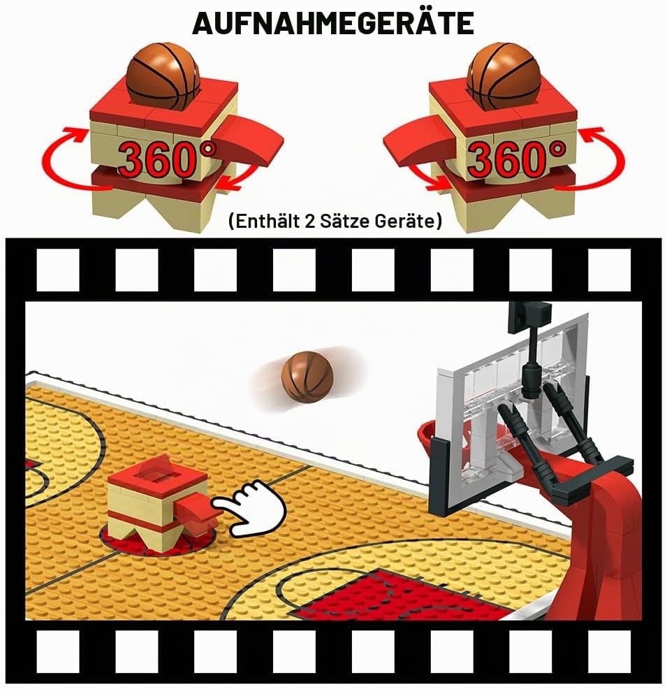 Nicolababe Baustein Bildungsspielzeug - Basketballplatz Grundplatten und Sätze von 2 Basketballständ