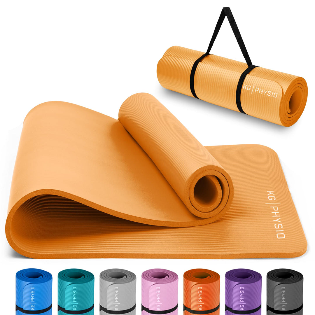 KG Physio Yogamatte Rutschfest und Gepolstert - Yoga Matte mit Tragegurt, Fitnessmatte, Turnmatte, S
