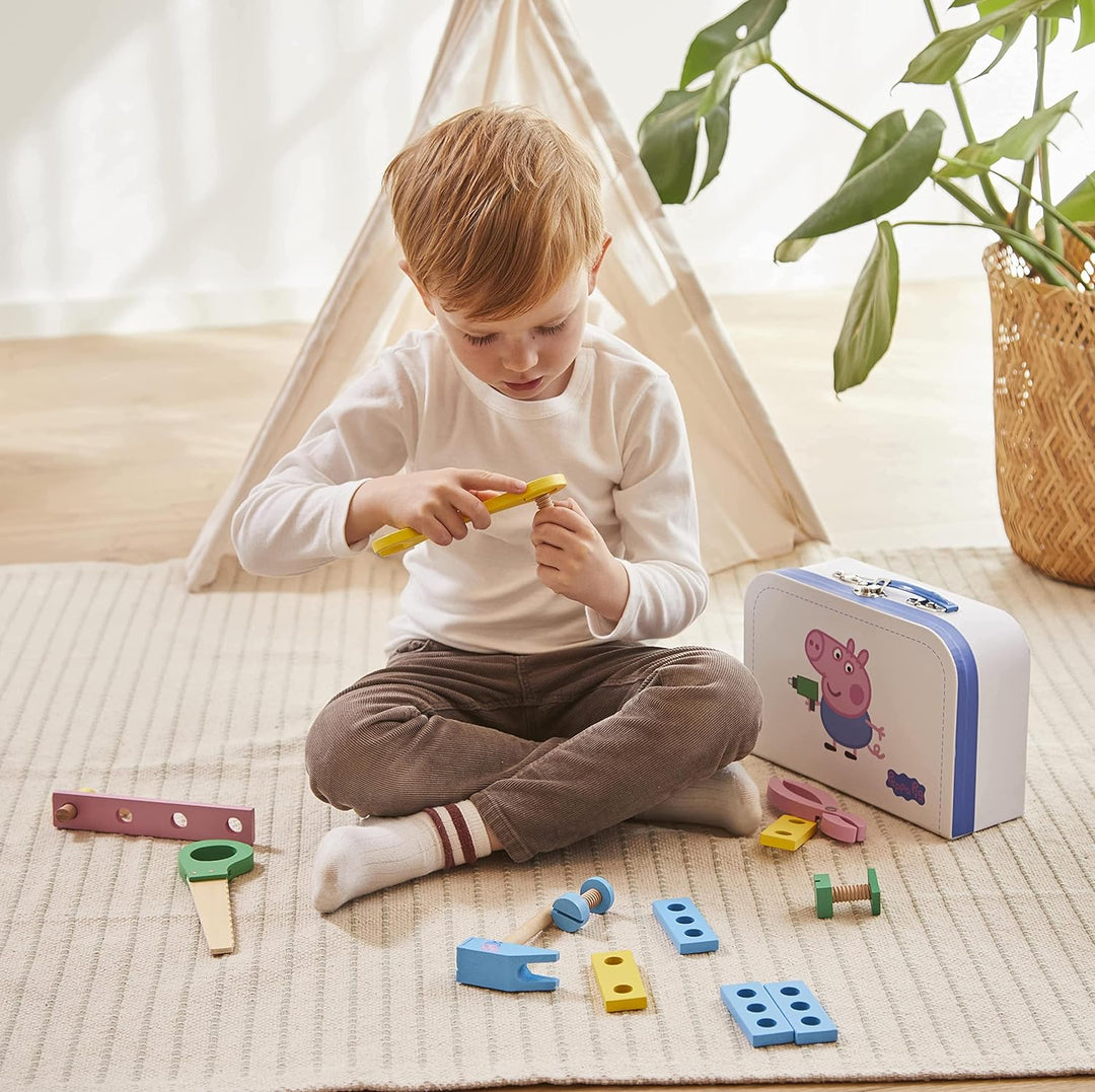 Barbo Toys - Peppa Pig Kinder Werkzeugkoffer - Spielzeug ab 3 Jahre - Kinderrollenspiel - Kinder Wer