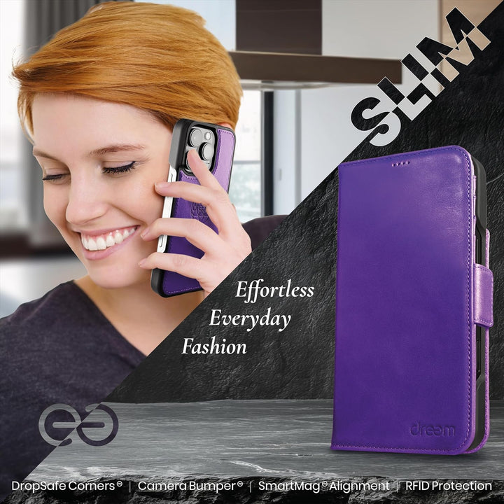 Dreem Fibonacci kompatibel mit iPhone 15 Pro Max Brieftaschen-Etui / 2-in-1 stossfestes Etui und abn