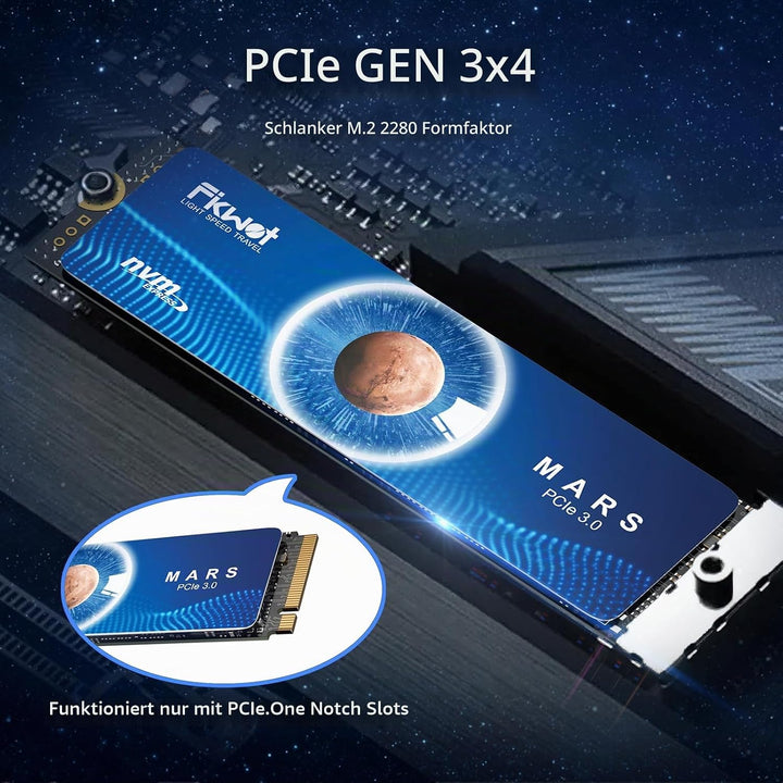 Fikwot FX550 NVMe SSD 500 GB M.2 SSD PCIe 3.0×4, Lesen bis zu 3.000 MB/s, M2 2280 internes Soild-Sta