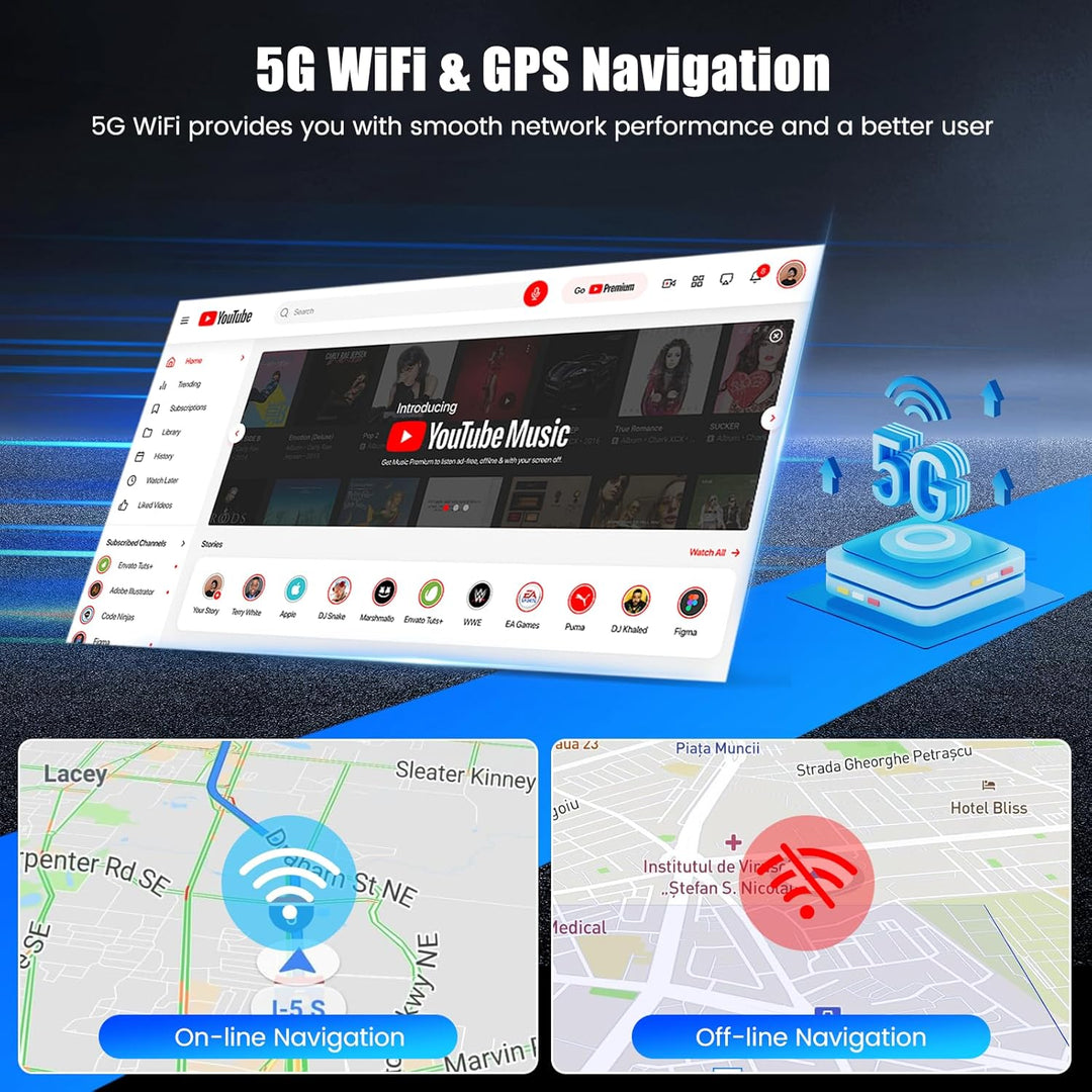 Hikity Android 13 Autoradio mit Navi für FIAT 500(2007-2015), 7 Zoll Touchscreen Auto Radio Bluetoot