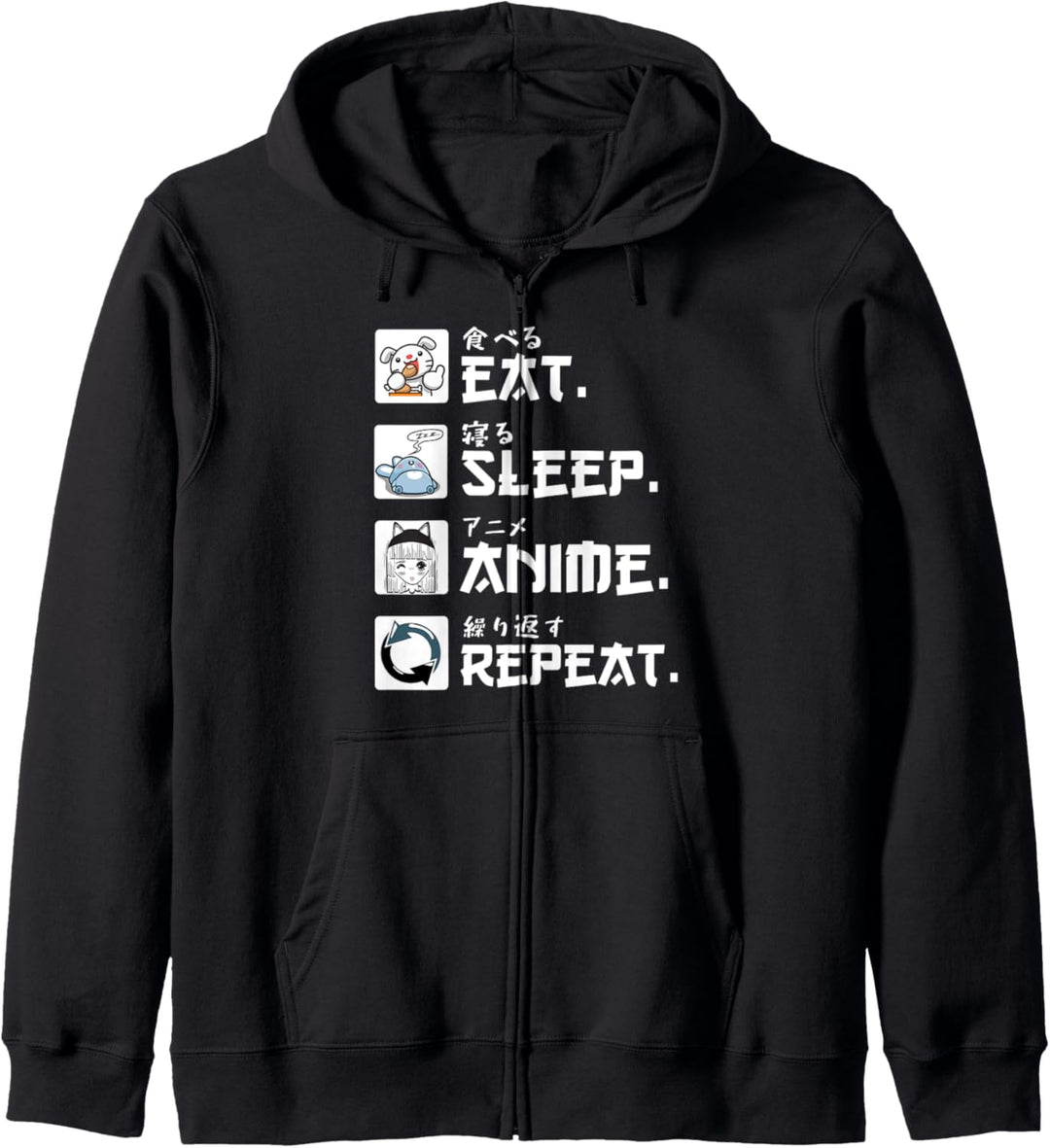 Anime Japan Eat Sleep Anime Repeat Anime Otaku Manga Kapuzenjacke
