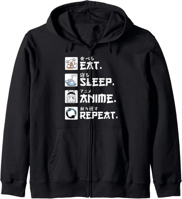 Anime Japan Eat Sleep Anime Repeat Anime Otaku Manga Kapuzenjacke