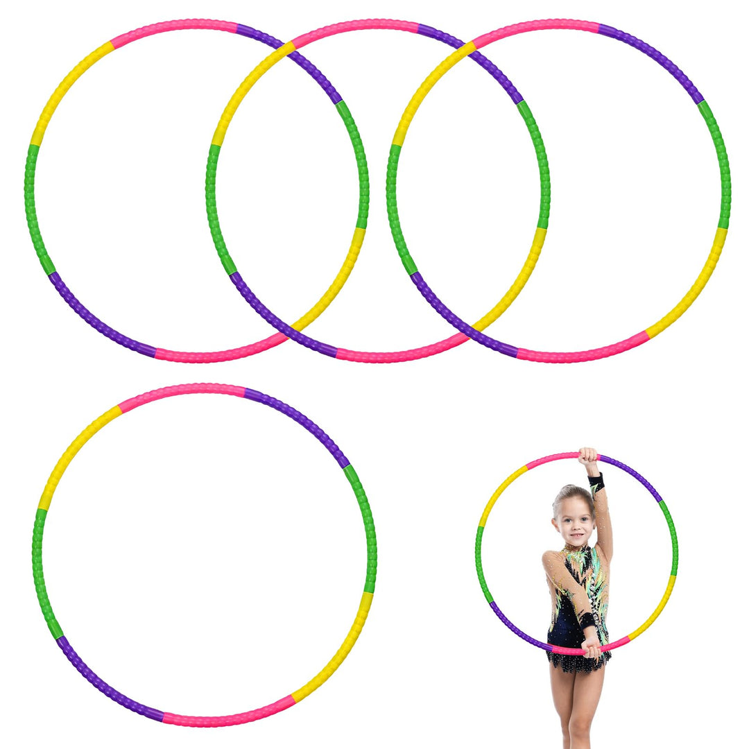 Hula Hoop Reifen Kinder 4er Set (58cm, 100g), Hullahub Reifen für Kinder, Zerlegbar,Premium Hula Rei