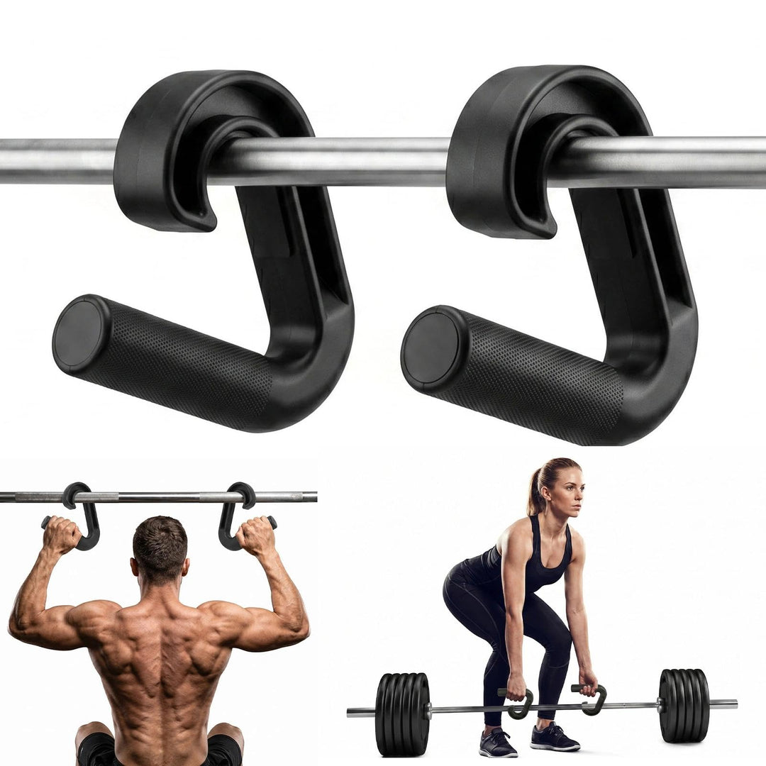 2 Pcs Double D Fitness Griffe 90 Grad Haken Klimmzug Griffe Kabelzug Rudergriff Pull up Grips für Ru