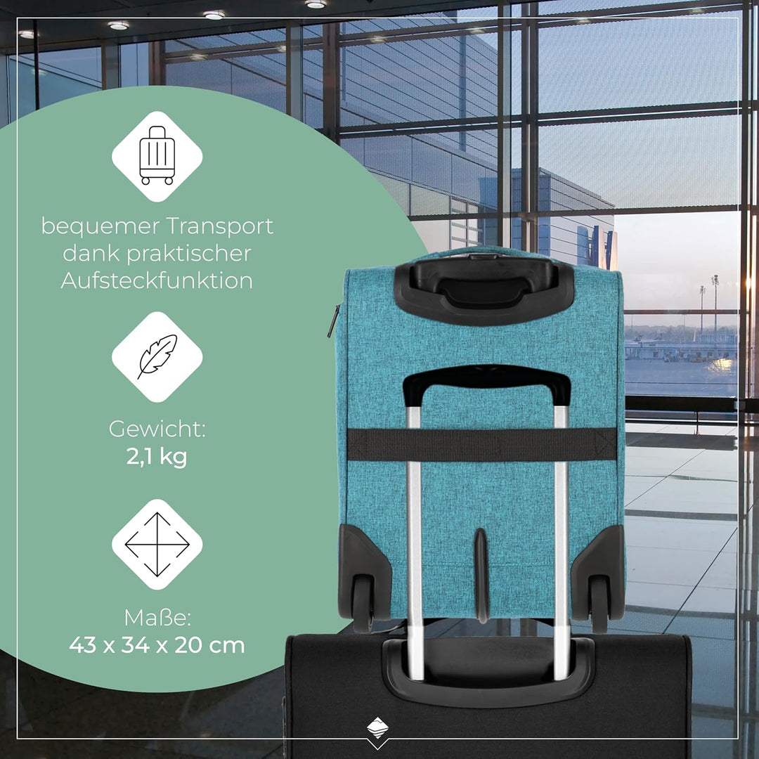 travelite 2-Rad Handgepäck Koffer mit Liquids Bag erfüllt IATA Bordgepäck Mass, Gepäck Serie CABIN U