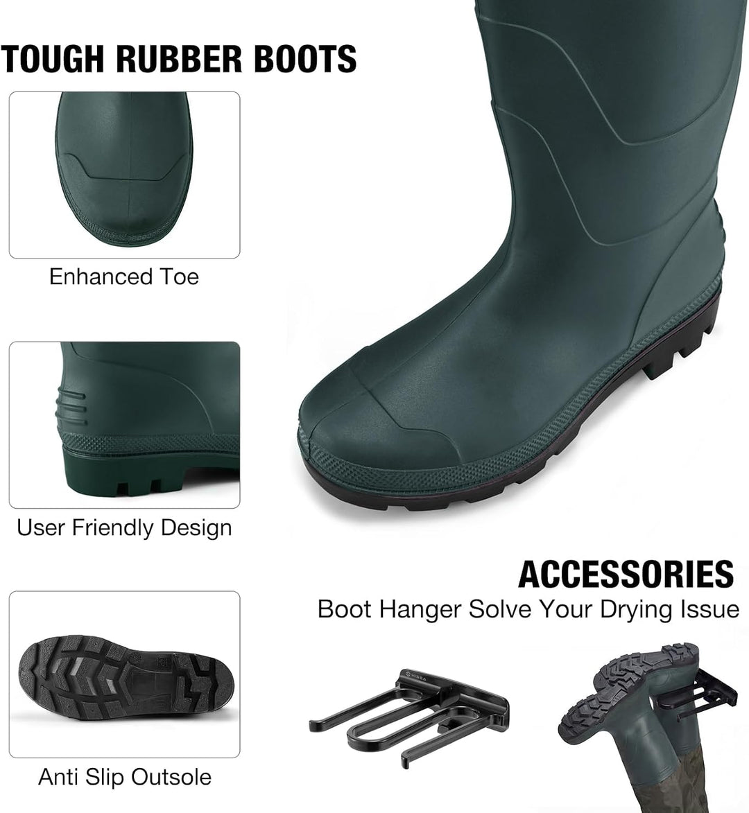 FISHINGSIR Waderbrown Waderwader Marrónbrown Wader angelstiefel Grün M07/W09, Gr&amp;