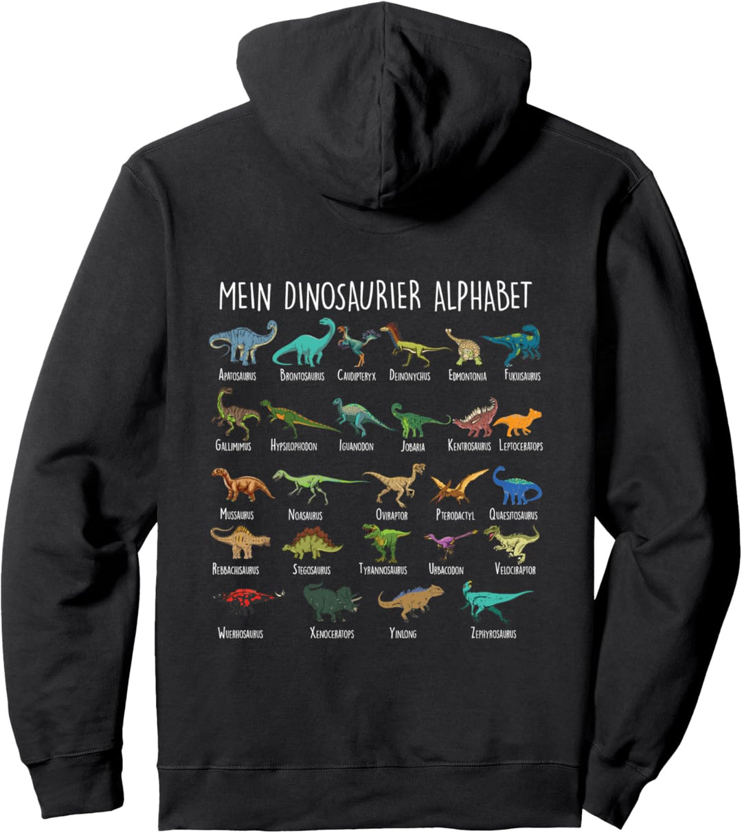 Jungs Dinosaurier Alphabet mit Dino Arten Kinder Pullover Hoodie