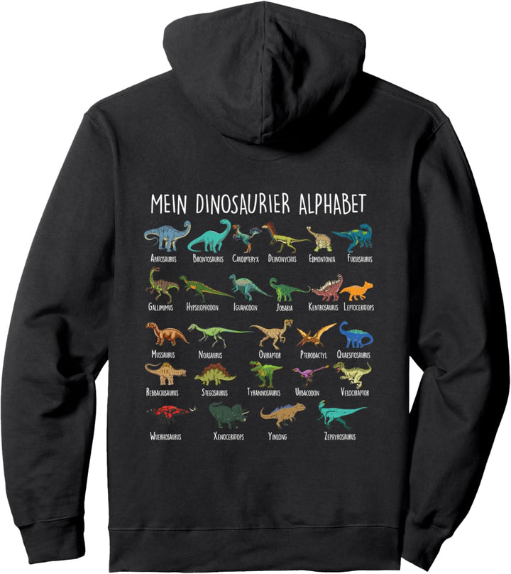 Jungs Dinosaurier Alphabet mit Dino Arten Kinder Pullover Hoodie
