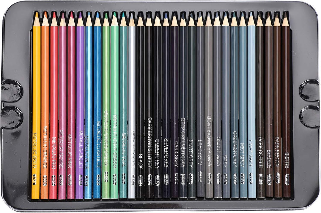 Zerodis 180pcs Holzskizzenstifte Set, farbige Kunststifte Sketch Travel Set Künstler Drawing Kit Prä