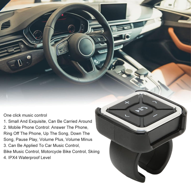 Bluetooth Medien Fernbedienung für Lenkradtasten, Wasserdichter Telefon Controller, Anrufe, Musik Co