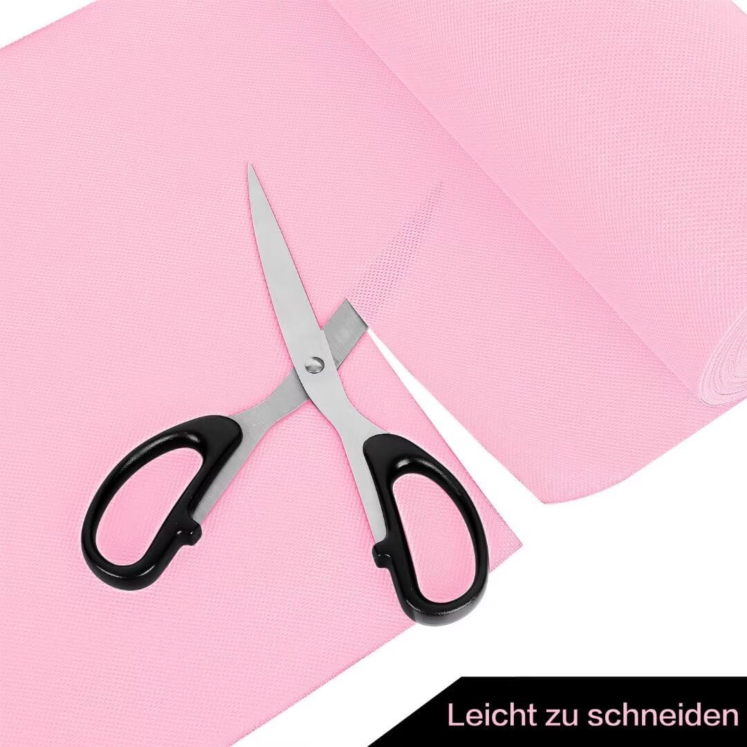 Tischdeckenrolle, 1 × 25M, Rosa, Einweg Vlies Stoffähnlich Tischdecke Rolle, Meterware Tischtuchroll