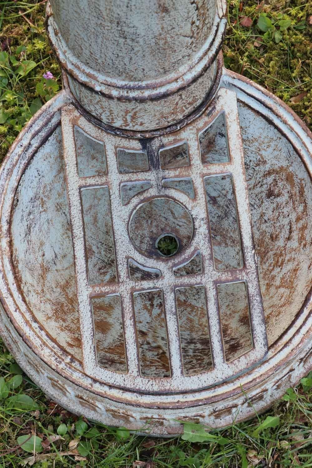 aubaho Standbrunnen 78cm Waschbecken Brunnen Eisen Waschplatz Antik-Stil grün