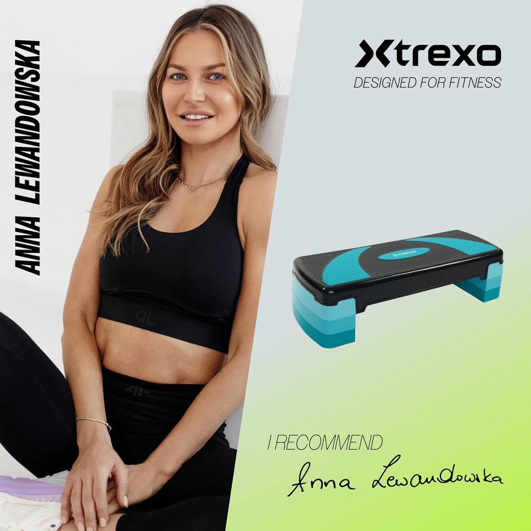 TREXO Aerobic Step 78 x 30 cm Für Cardio- und Fitnesstraining Höhenverstellbar 10-20 cm Langlebig au