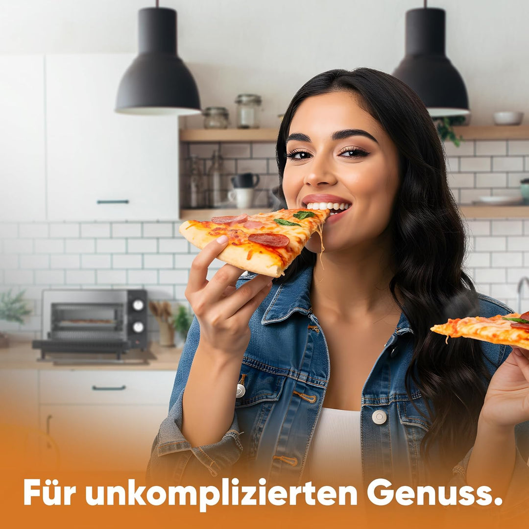 Clatronic MB 3746 Minibackofen, 8 Liter Backraum, Ober- und Unterhitze, 60 Minuten-Timer mit Endsign