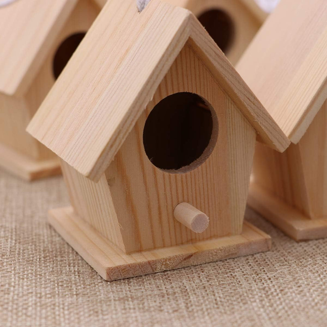 Aestm Deko Vogelhaus Holz Nistkasten Deko Anhänger, Holz Vogelhaus zum Aufhängen und Bemalen Vogelhä