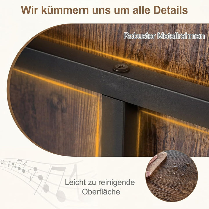 COSTWAY Plattenspielerständer, Vinyl Schallplattentisch mit breite Tischplatte, 4 Trennwänden &amp; unte