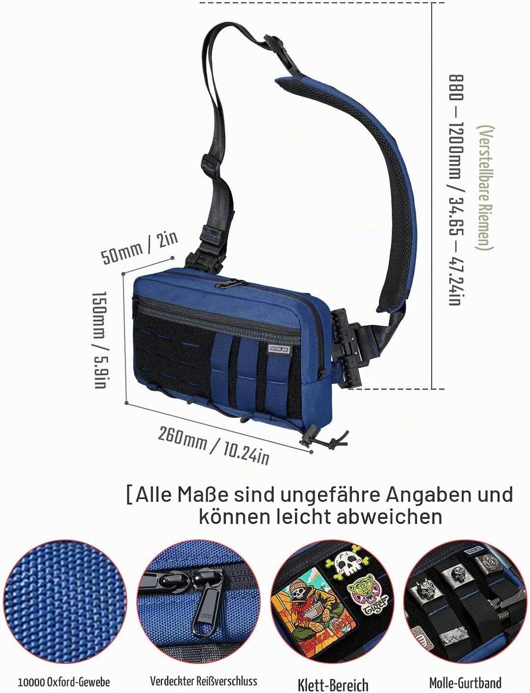 TACTICAL_GEEK Cache L3 EDC Leichter Sling Bag Chest Crossbody Bag für Herren Damen, Kompakt Bauchtas