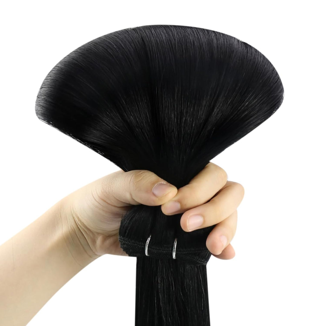Ugeat Tressen Extensions Echthaar Schwarz #1 Lang Hair Bundles Echthaar Haartressen Extensions Echth