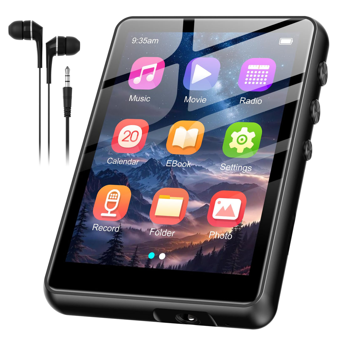 SWOFY 128GB SWOFY MP3 Player Bluetooth 5.3, 300 mAh Batterie，2.4 Zoll Touchscreen Mini Musik Player,