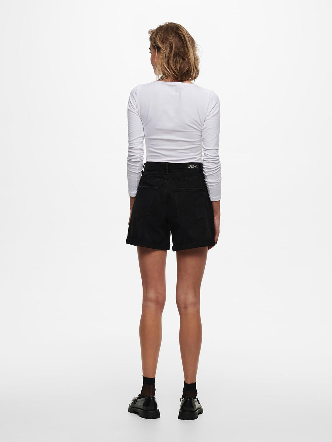 ONLY Damen Langarm-Shirt Onllive Love XS S M L XL Schwarz Weiss Rundhals S 2x Schwarz, 1x Weiss, S 2