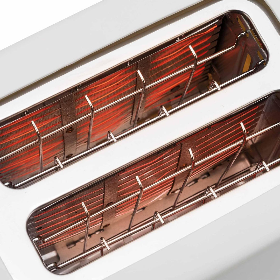 JATA JETT1048 Toaster mit 2 extra breiten Schlitzen, 6 Bräunungsstufen, Schutzdeckel, Krümelschublad