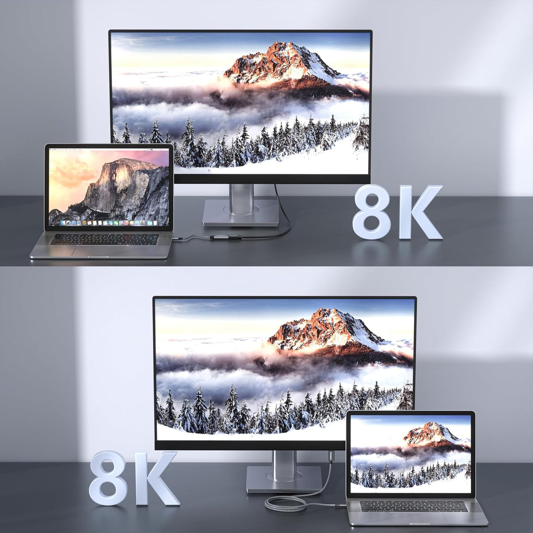 DriverGenius 8K USB-C auf DisplayPort Kabel 1.8 M - USB Typ-C zu DP 1.4 Monitor Video Konverter [8K@