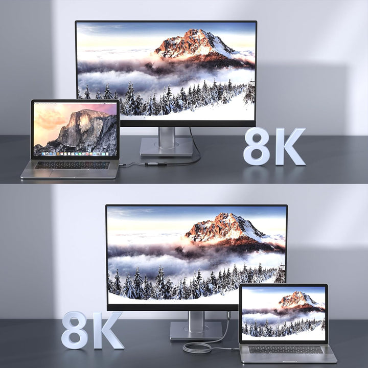 DriverGenius 8K USB-C auf DisplayPort Kabel 1.8 M - USB Typ-C zu DP 1.4 Monitor Video Konverter [8K@