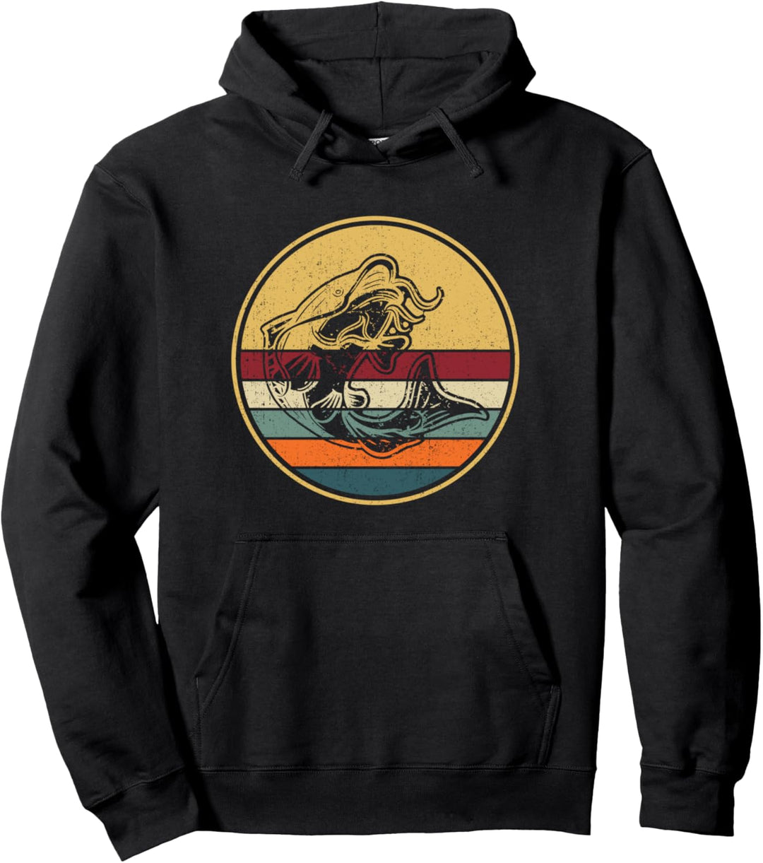 Retro Wels Raubfisch Fischen - Angler Vintage Wels Pullover Hoodie