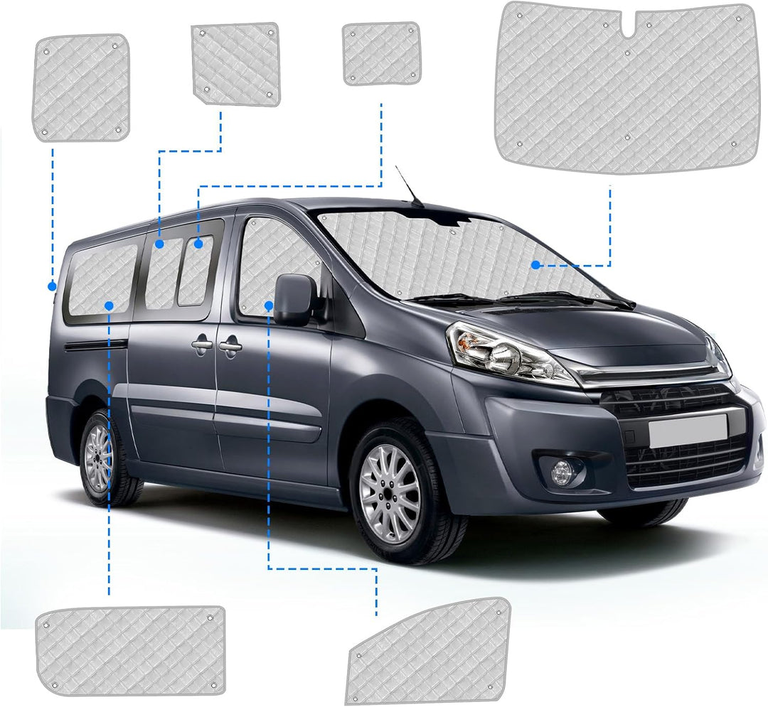 Thermomatte Fahrerhaus Innen Kompatibel mit Citroen Dispatch 2006-2016, 11PCS LWB Faltbare Isolierte