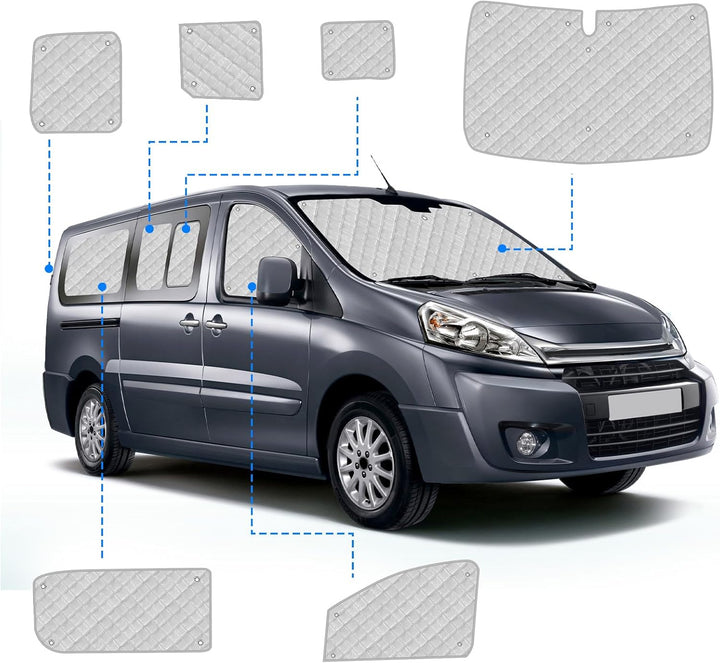 Thermomatte Fahrerhaus Innen Kompatibel mit Citroen Dispatch 2006-2016, 11PCS LWB Faltbare Isolierte
