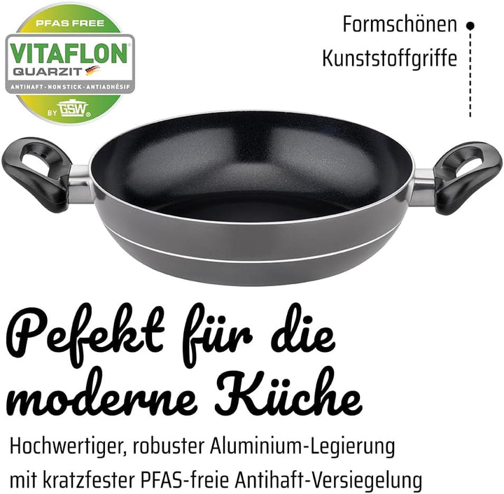 GSW Kochtopf Set Milano Grey, 15-teilig, Hochwertiges Topfset für Induktion, Ceran & Gas, Antihaftbe