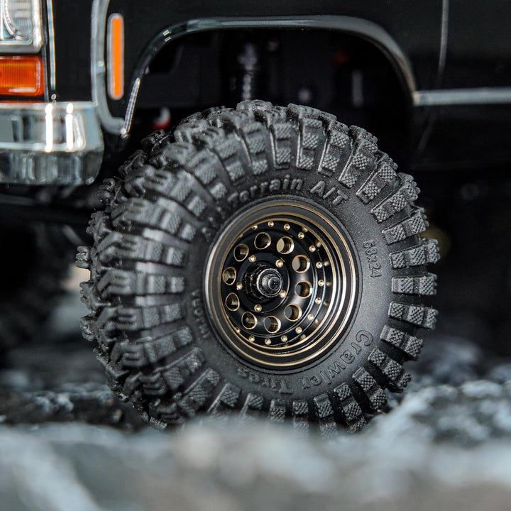 INJORA 1.0" Beadlock Felgen Schwarz Beschichtet Messing Felgen für 1/24 1/18 RC Crawler Car Axial SC