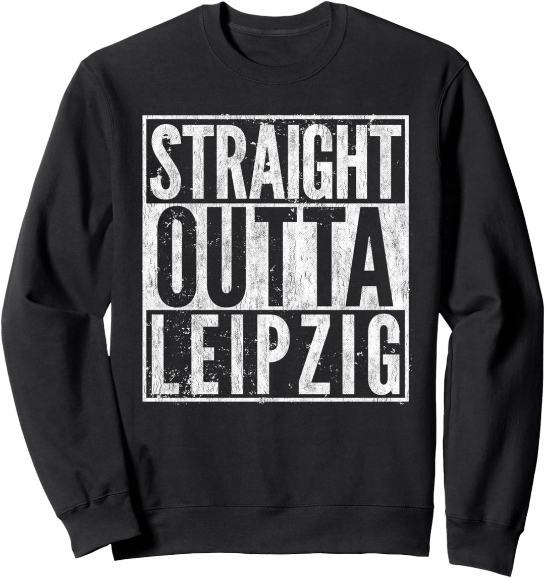 Straight Outta Leipzig Vintage Distressed Hip-Hop-Stil Sweatshirt