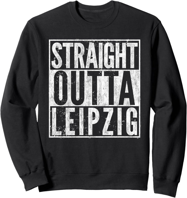 Straight Outta Leipzig Vintage Distressed Hip-Hop-Stil Sweatshirt