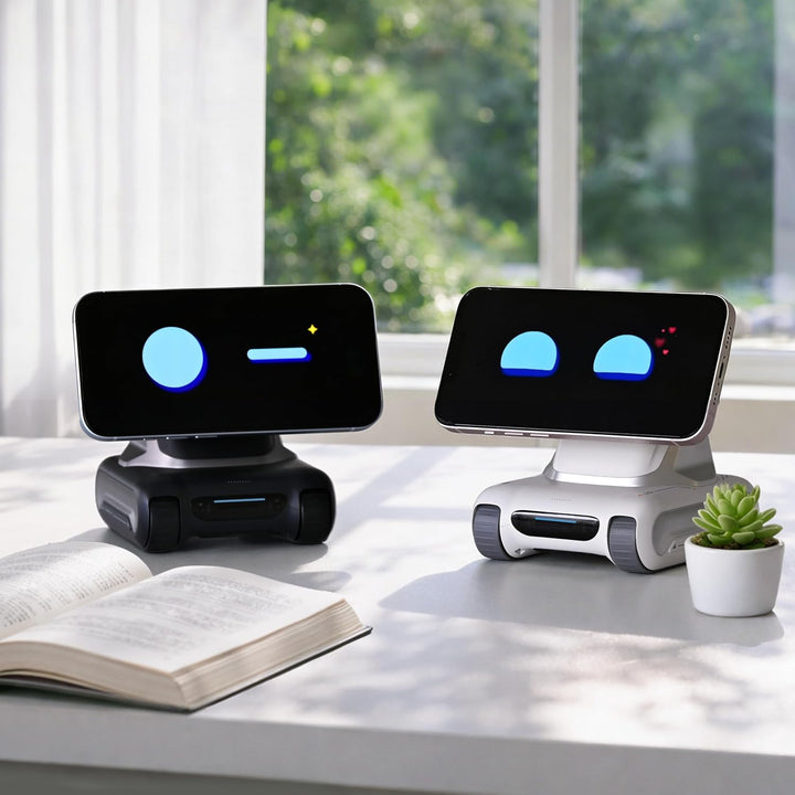 LOOI Robot-Starlight White – KI-Desktop-Begleiter mit visuellem Verständnis (Objekte, Menschen & Sze