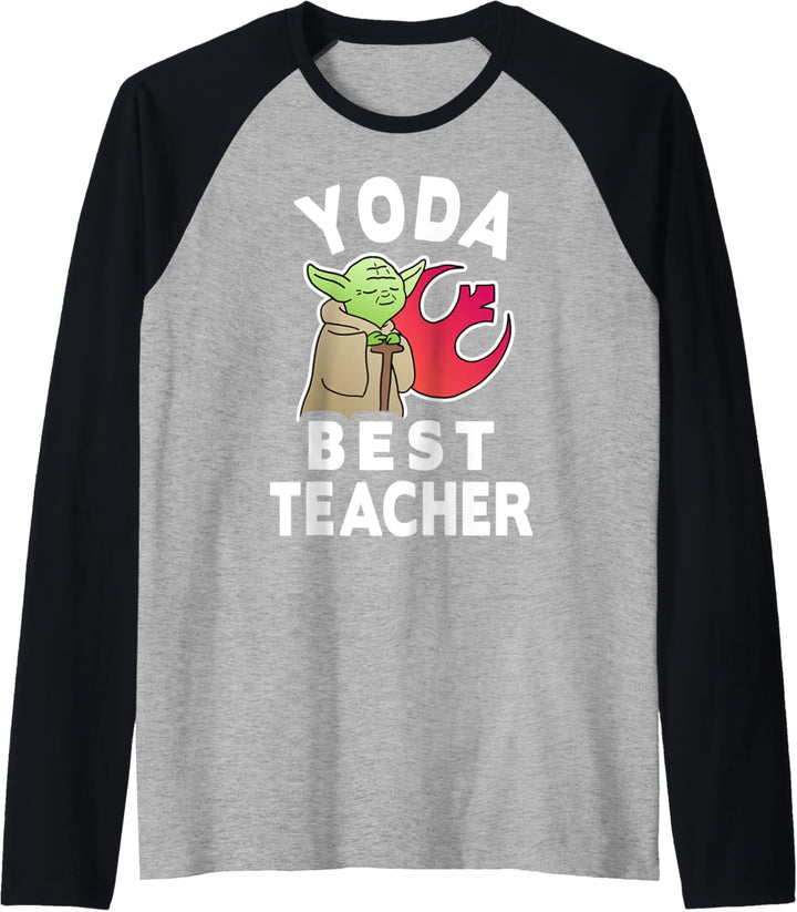 Star Wars Yoda Best Teacher Rebel Logo Raglan