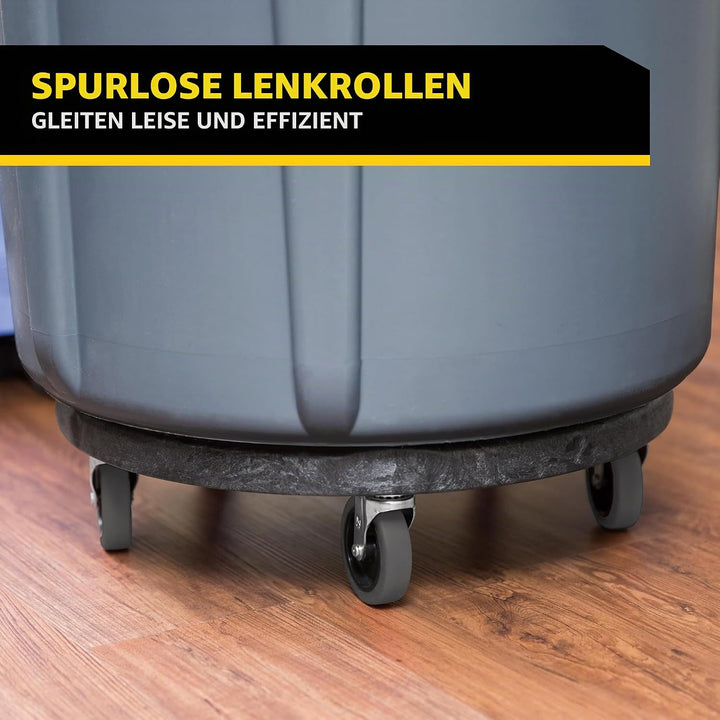 Rubbermaid Commercial Products BRUTE Trash Can Dolly - Black Passend für alle runden Brute-Behälter