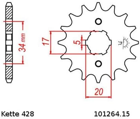 Kettensatz geeignet für CBR 125 R 11-19 Kette RK 428 H 128 offen 15/44