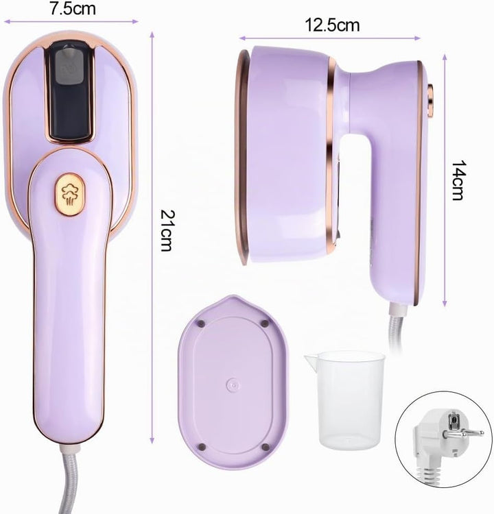 AUAUY Dampfbügeleisen Mini, 1000 W Faltbares Tragbares Reisebügeleisen, Handbügelmaschine mit 100 ml