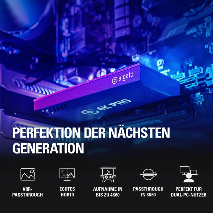 Elgato 4K Pro, Interne Capture-Karte: 8K60-Passthrough/4K60 HDR10 mit ultraniedriger Latenz auf PS5/