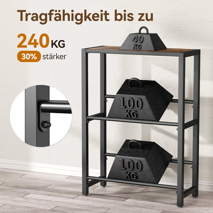pickpiff 4 Kästen Getränkekistenregal mit Ablage - Schwarz Metall Getränkeregal, Stabil & Platzspare