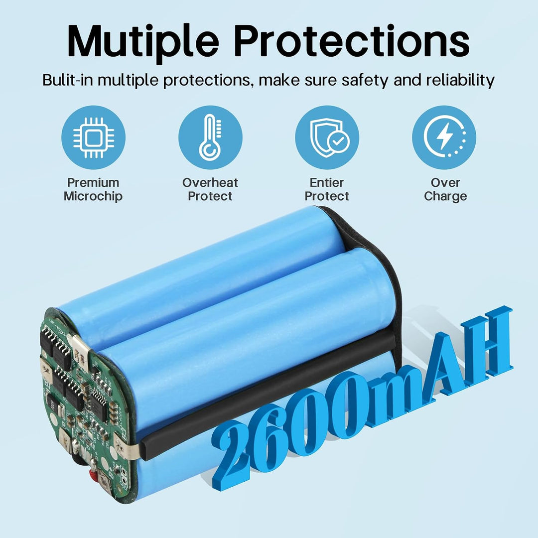 K KYUER 14.4V 2600mah Ersatz Saugroboter Akku für AIRROBO P30 Robot Vacuum Cleaner Battery H18650CH-