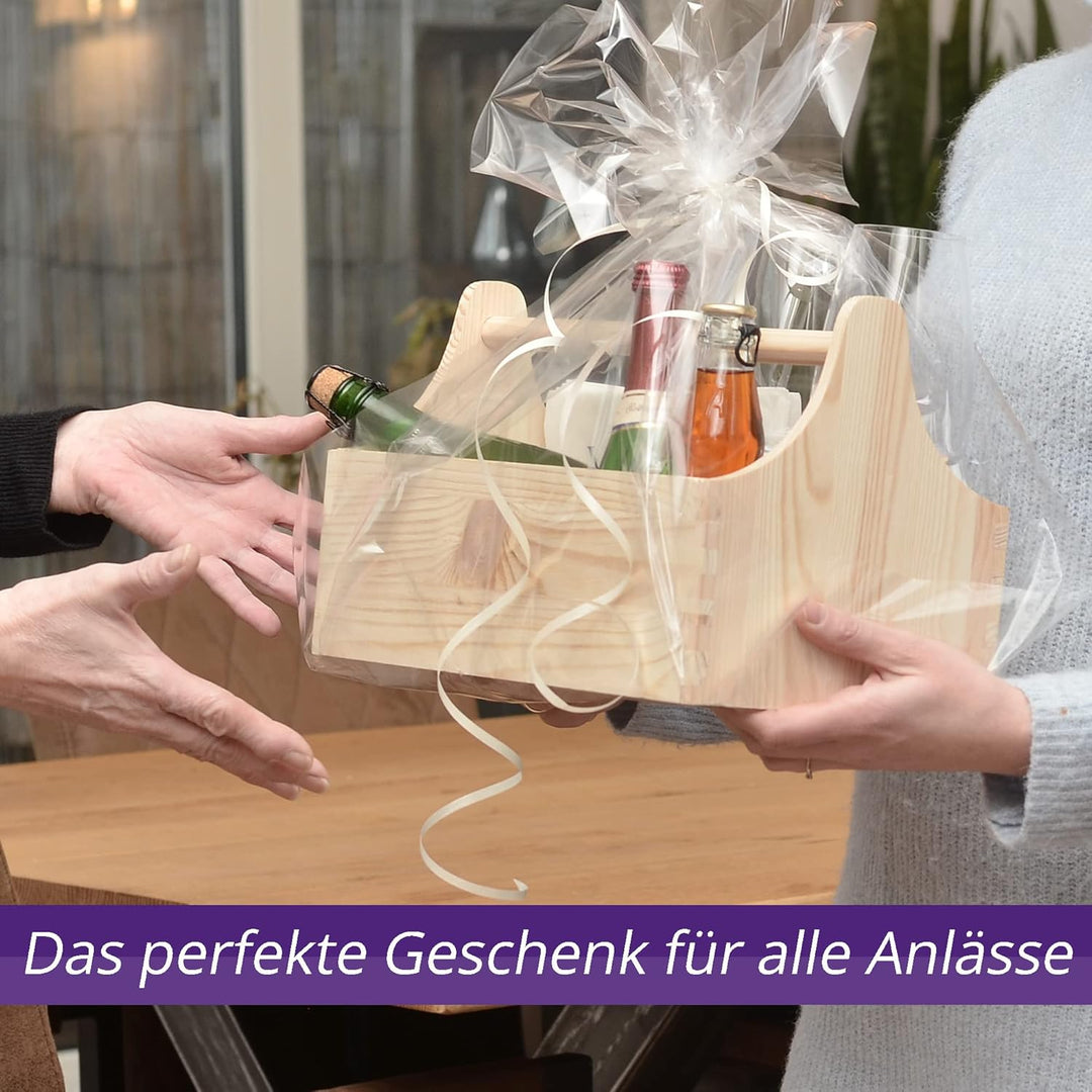 Werkzeugkiste Personalisierbar 34x18x21cm - Natur Holzkiste Aufbewahrung Text, Text