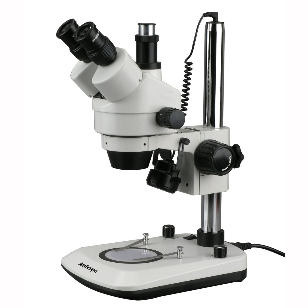 AmScope SMDG-2T-6WB Neues Doppelte Lit 6W LED Trinokulares Stereo Zoom Mikroskop, 7X-45X