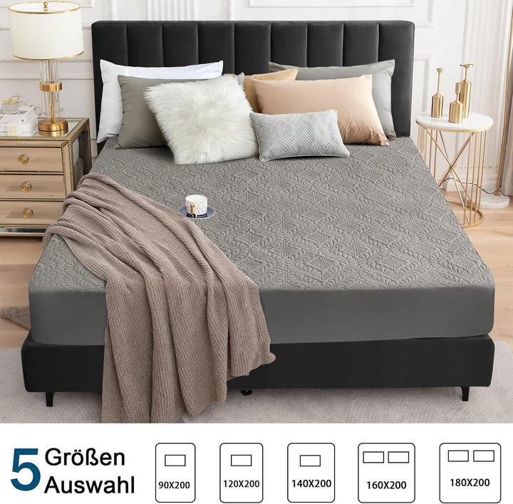 Premium Matratzenschoner wasserdichte 90x200cm Spannbettlaken Luxus, 3D-Muster, Super saugfähig, Atm