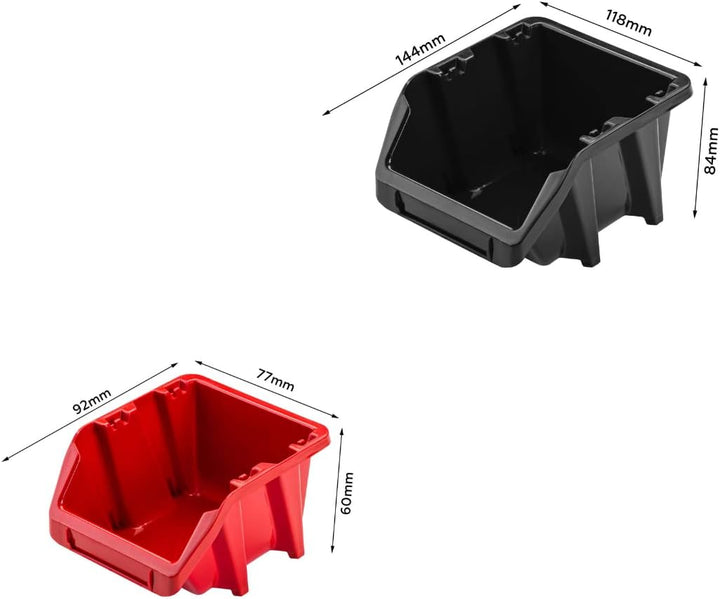 Lagersystem Werkstattregal | 117 x 78 cm | 24 stck. Box | Wandregal mit Werkzeughalterungen und Stap