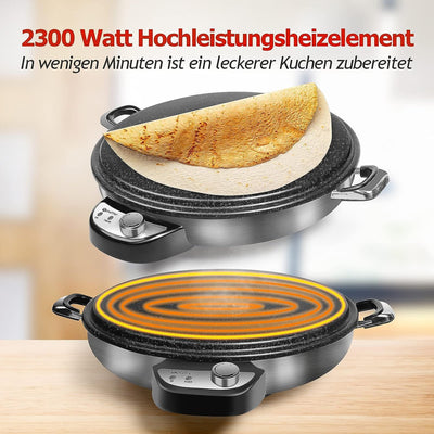 Crepes Maker Scheffler 50 cm Crepe Maker Machine, 2300W 230V Pancake Maker Crepe Maker, Antihaftbesc